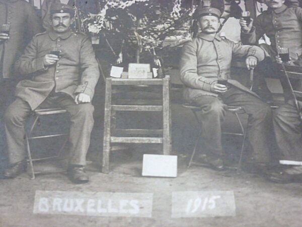 Foto, Duitse soldaten "Bruxelles 1915", kerst