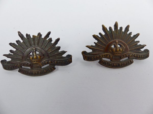 GB/AUS Slouch hat badge en collar badges, "Stokes and Sons, Melb." - Afbeelding 4