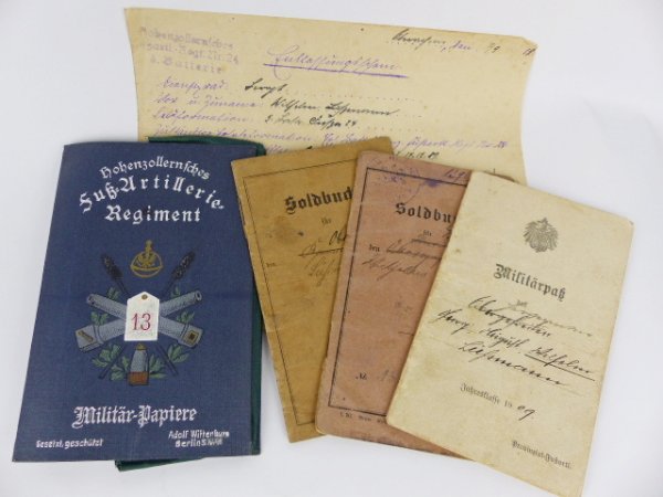 MP + Soldbuch + Hülle Hohenzollern Fuß-Art-Regt.13