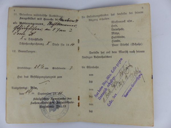 MP + Soldbuch + Hülle Hohenzollern Fuß-Art-Regt.13 - Afbeelding 11